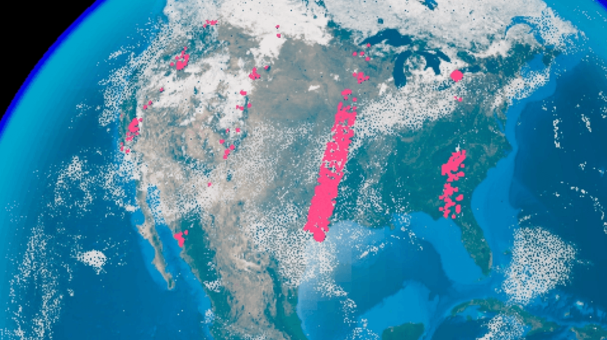 Wildfires globe visualization